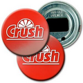 2 1/4" Diameter Round PVC Bottle Opener w/ 3D Lenticular Images - Red/White (Custom)